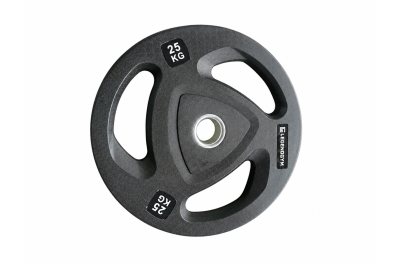 SP-0356 Олимпийский диск обрезиненный с серым логотипом LEGENDGYM
